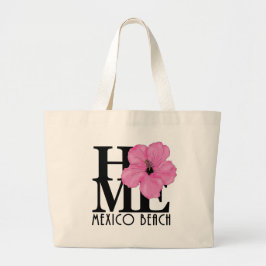 Bolsa Tote Grande HOME Mexico Beach Pink Hibiscus
