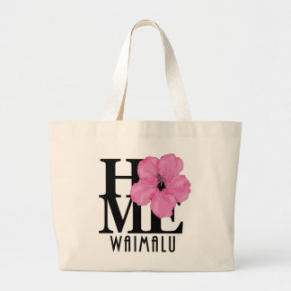 Bolsa Tote Grande HOME Waimalu Hawaii Pink Hibiscus