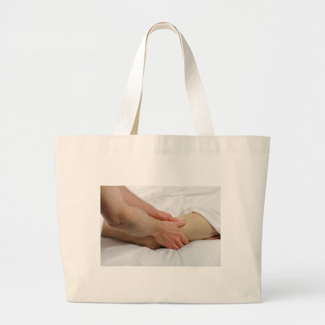 Bolsa Tote Grande Homem que tem a massagem do pé (Frente)