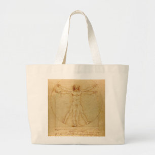 Bolsa Tote Grande Homem Vitruviano por Leonardo Da Vinci