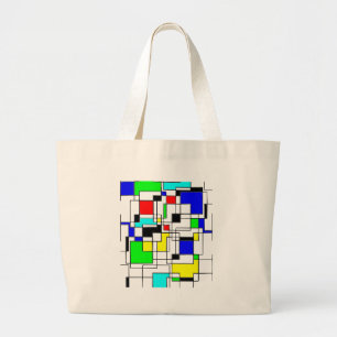 Bolsa Tote Grande Homenagem Aleatória A Mondrian