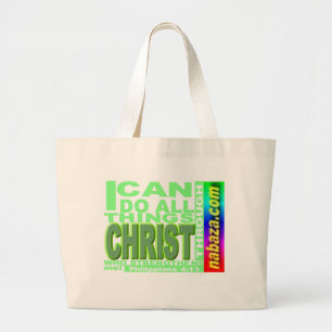 Bolsa Tote Grande Homens do 4:13 dos Philippians, mulheres, miúdos,