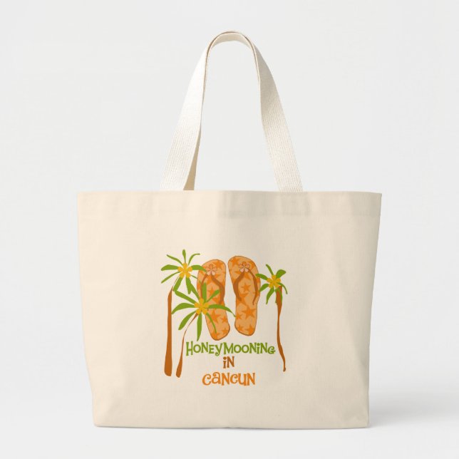 Bolsa Tote Grande Honeymooning em Cancun (Frente)