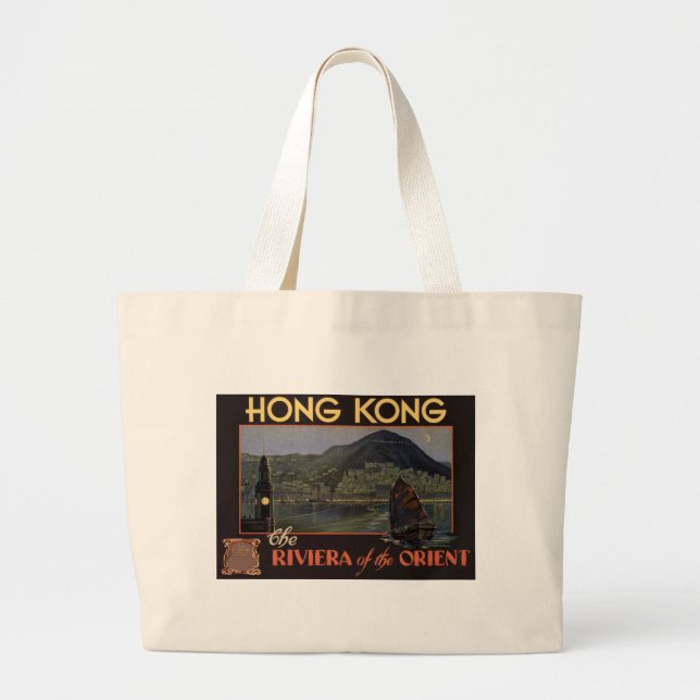 Bolsa Tote Grande Hong Kong ~ Riviera do Oriente (Frente)