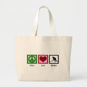 Bolsa Tote Grande Hóquei em campo do amor da paz