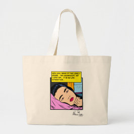 Bolsa Tote Grande Horas Solitárias Arte de Quadrinhos Românticos Vin