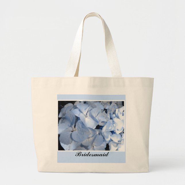 Bolsa Tote Grande Hortênsias Azuis - Damas de Honra (Frente)