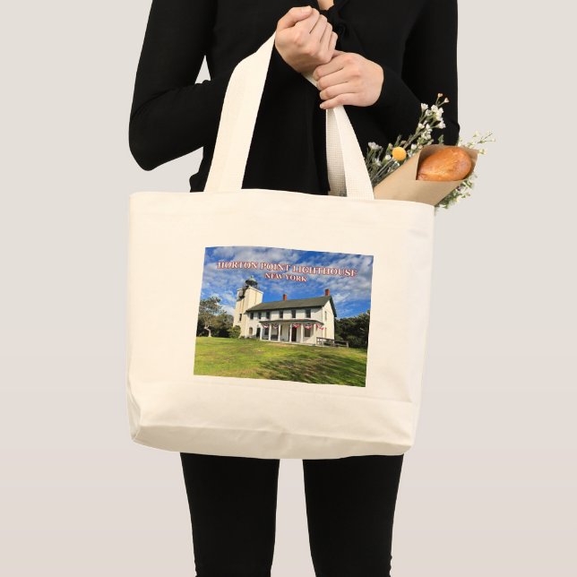 Bolsa Tote Grande Horton Point Lighthouse New York Large Tote Bag (Frente (produto))