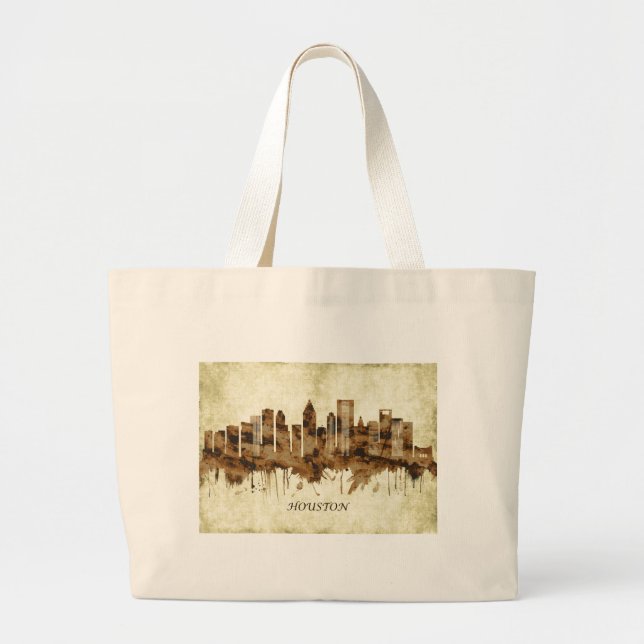Bolsa Tote Grande Houston Texas Cityscape (Frente)