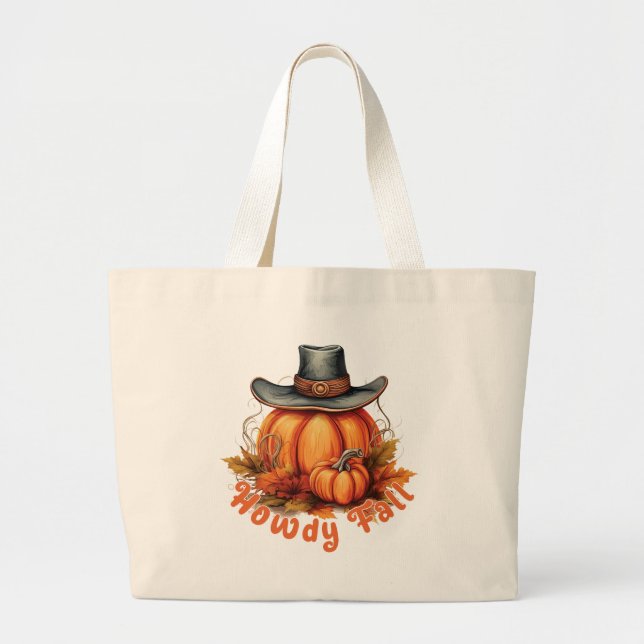 Bolsa Tote Grande Howdy Fall - Rustic Autumn Vibes (Frente)