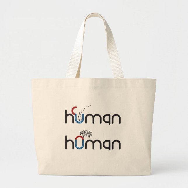 Bolsa Tote Grande Humano versus Homan (Frente)