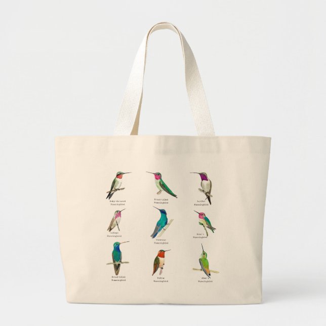 Bolsa Tote Grande Hummingbird norte-americano (Frente)