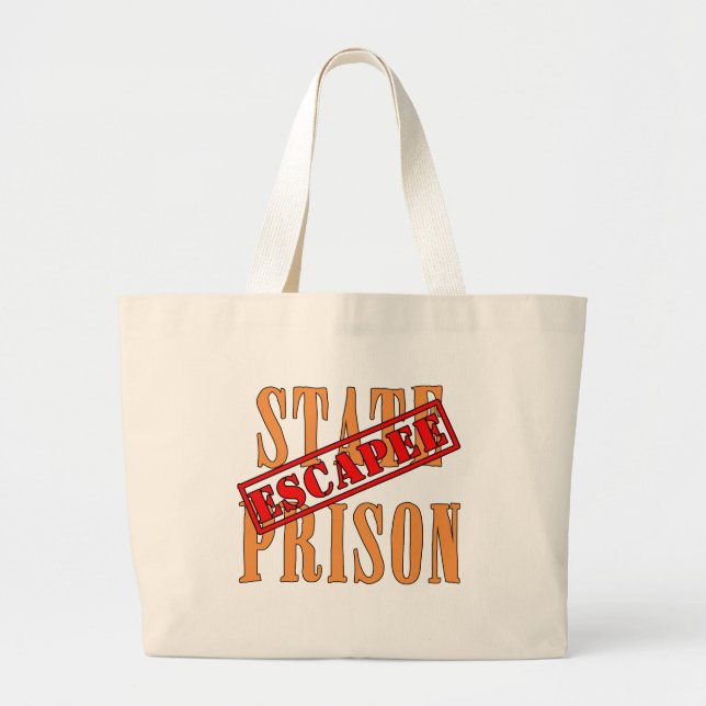 Bolsa Tote Grande Humor do Dia das Bruxas do fugitivo da prisão (Frente)