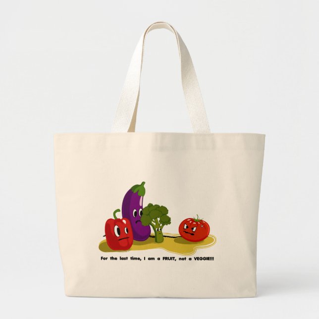 Bolsa Tote Grande Humor do tomate (Frente)