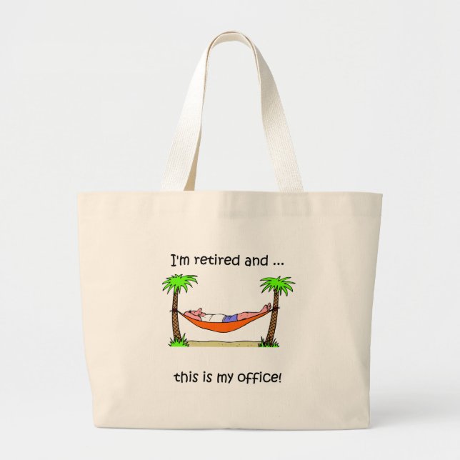 Bolsa Tote Grande Humor engraçado da aposentadoria (Frente)