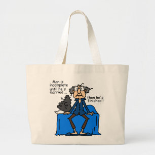Bolsa Tote Grande Humor então terminado incompleto do casamento