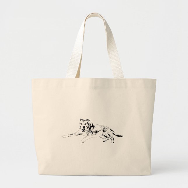 Bolsa Tote Grande Humor Tranquilo, Carácter Ousado (Frente)