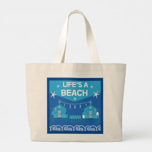 Bolsa Tote Grande Huts de praia Praias Surfe Mar de Wooden Bo