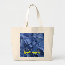 Bolsa Tote Grande Hydrangeas azuis Totebag