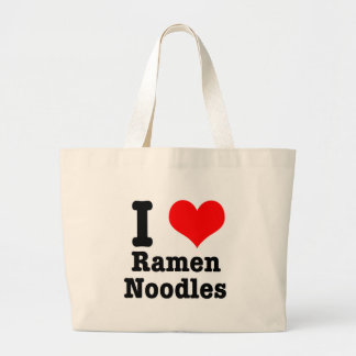 Bolsa Tote Grande I HEART (AMOR) ramen noodles