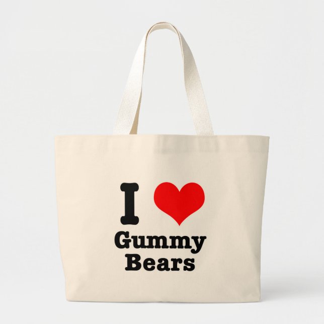 Bolsa Tote Grande I HEART (AMOR) ursos-múmios (Frente)