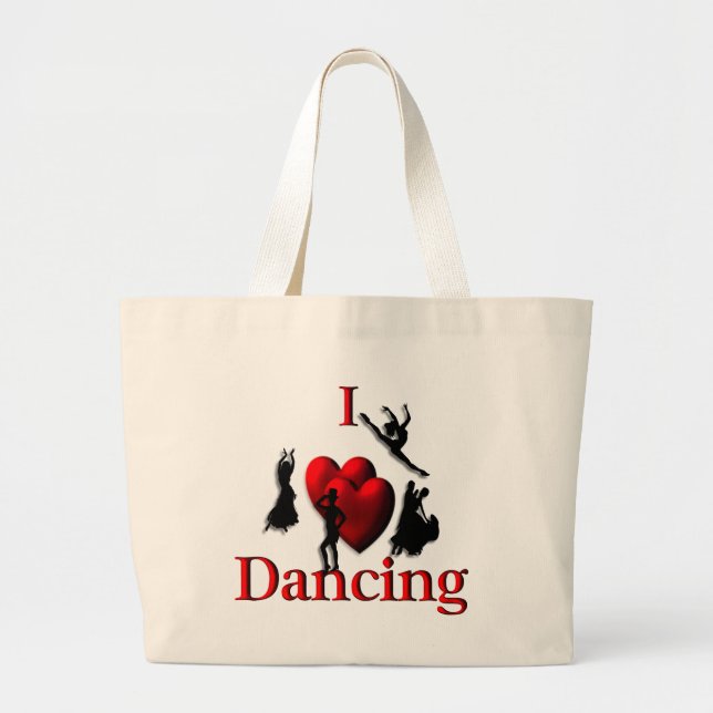 Bolsa Tote Grande I Heart Dancing Large Tote Bag (Frente)