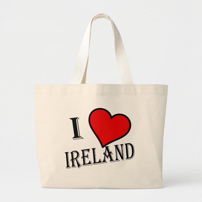 Bolsa Tote Grande I Heart Ireland bk jtcnt (Frente)