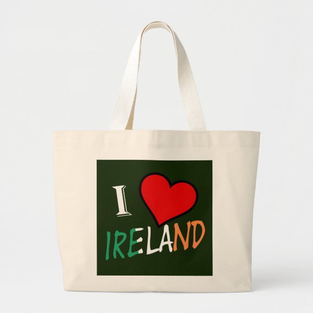 Bolsa Tote Grande I Heart Ireland overlay (Frente)