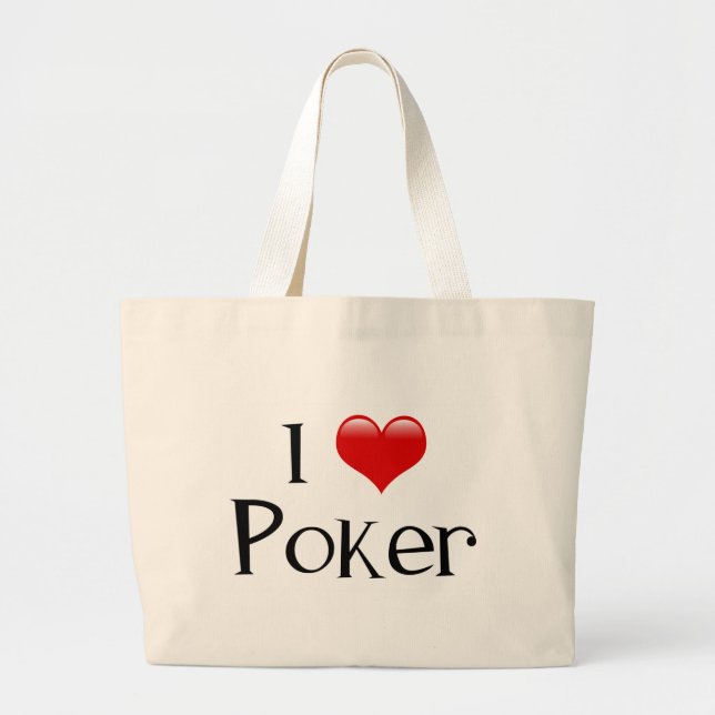 Bolsa Tote Grande I Heart Poker (Frente)