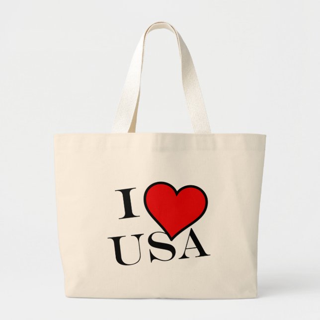 Bolsa Tote Grande I Heart USA bk jtcnt (Frente)