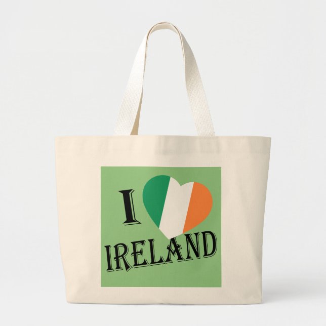 Bolsa Tote Grande I Heartflag Ireland bk jtcnt (Frente)