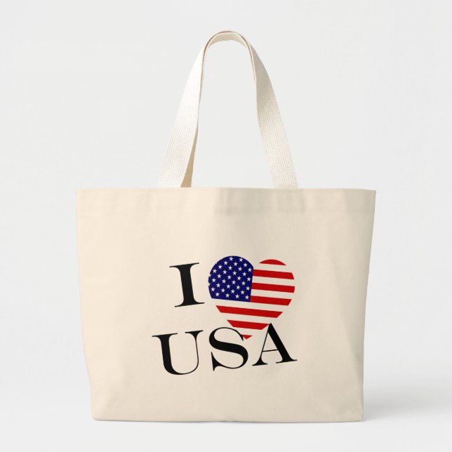Bolsa Tote Grande I Heartflag USA bk jtcnt (Frente)