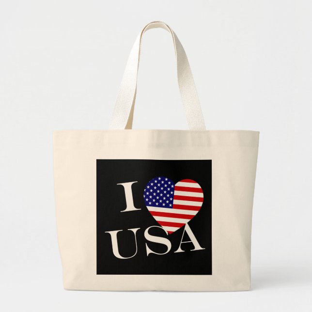 Bolsa Tote Grande I Heartflag USA wt jtcnt (Frente)