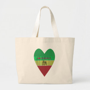 Bolsa Tote Grande I Love Heart Etiópia: Flag Art Motif