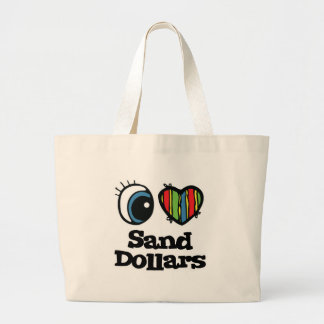 Bolsa Tote Grande I Love (Heart) Sand Dollares