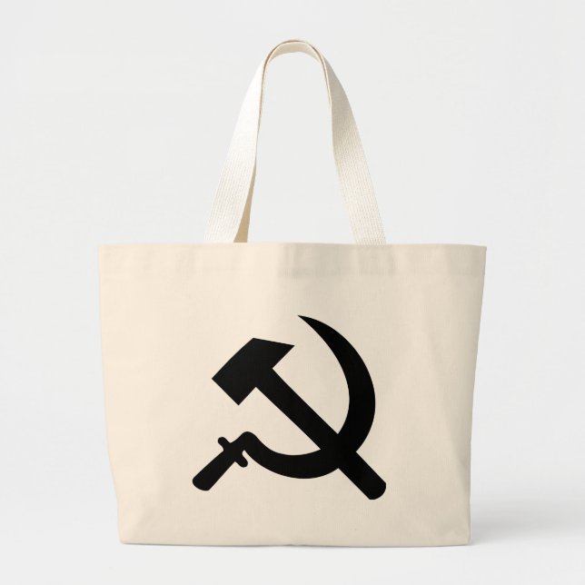 Bolsa Tote Grande ícone do martelo e da foice (Frente)