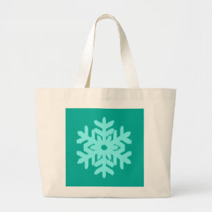 Bolsa Tote Grande Ikat Snowflake - Turquesa e aqua