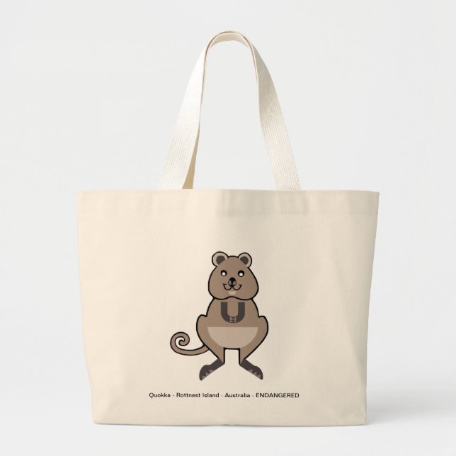 Bolsa Tote Grande Ilha Rottnest - QUOKKA - Austrália - Natureza (Frente)