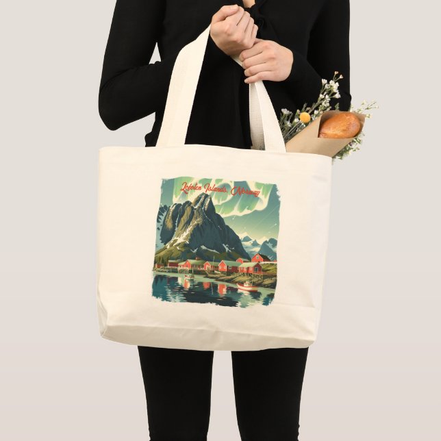 Bolsa Tote Grande Ilhas Lofoten, Noruega: Destinos Icônicos (Frente (produto))
