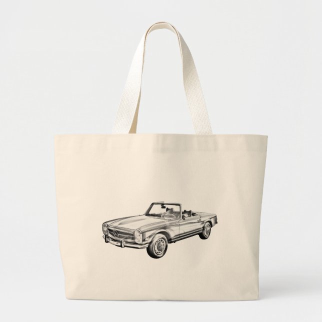 Bolsa Tote Grande Ilustração conversível Mercedes Benz 280 SL (Frente)