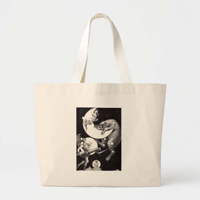 Bolsa Tote Grande Ilustração da Noite de Deus do Universo Celestial  (Frente)