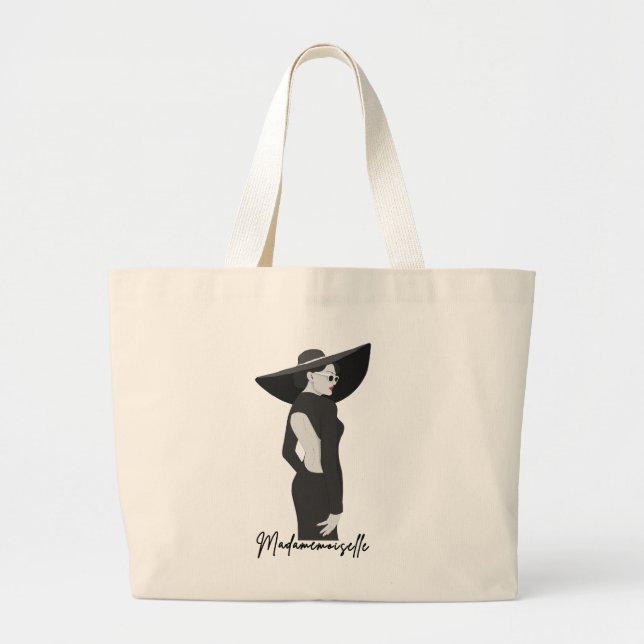 Bolsa Tote Grande Ilustração Madamemoiselle (Frente)
