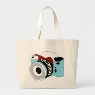 Bolsa Tote Grande Ilustração subtil da câmara digital