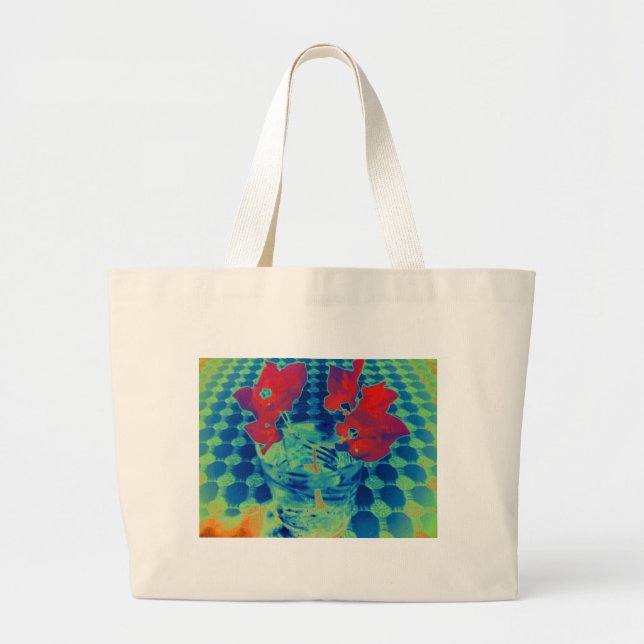 Bolsa Tote Grande imagem de bougainville (Frente)