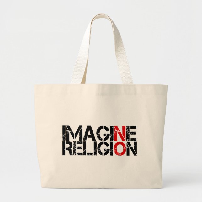 Bolsa Tote Grande Imaginem Nenhuma Religião (Frente)