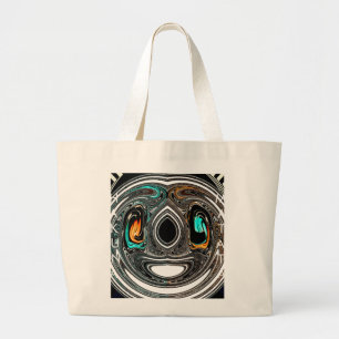 Bolsa Tote Grande Impressão Artística Texturizada de Zebra com Doodl
