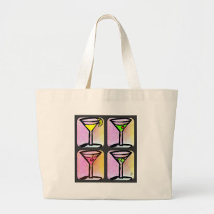 Bolsa Tote Grande IMPRESSÃO da COLAGEM de MARTINI, gota de limão,