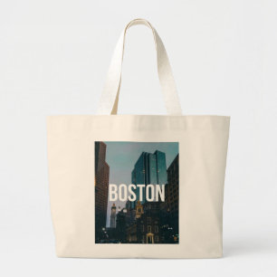 Bolsa Tote Grande Impressão da Paisagem Urbana de Boston Antiga - Ar