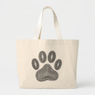 Bolsa Tote Grande Impressão de abstrato Ink Paw