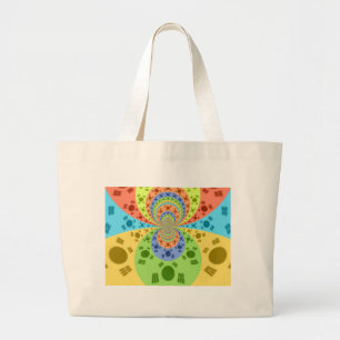 Bolsa Tote Grande Impressão de Arte Abstrata Inspirada na Bandeira S